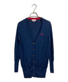 Vivienne Westwood RED LABEL（ヴィヴィアンウエストウッドレッドレーベル）の古着「オーブボタン ロゴ刺繍カーディガン」｜ネイビー