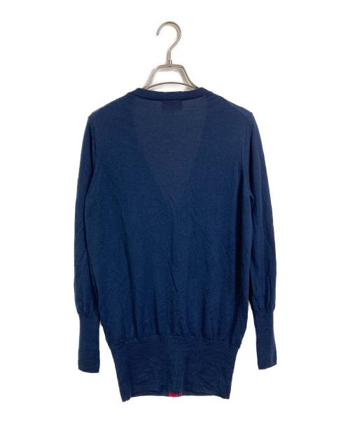 Vivienne Westwood RED LABEL（ヴィヴィアンウエストウッドレッドレーベル）Vivienne Westwood RED LABEL (ヴィヴィアンウエストウッドレッドレーベル) オーブボタン ロゴ刺繍カーディガン ネイビー サイズ:2の古着・服飾アイテム