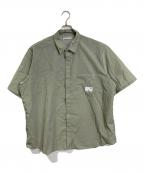 uniform experimentユニフォームエクスペリメント）の古着「CRYSTAL NYLON VENTILATION SHIRT クリスタルナイロンベンチレーションシャツ 半袖シャツ　日本製　25SS」｜グリーン