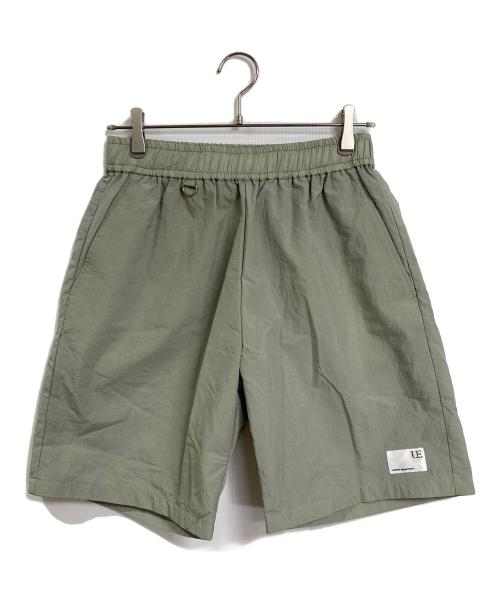 uniform experiment（ユニフォームエクスペリメント）uniform experiment (ユニフォームエクスペリメント) CRYSTAL NYLON EASY SHORTS クリスタルナイロンイージーショーツ　日本製　25SS グリーン サイズ:3の古着・服飾アイテム