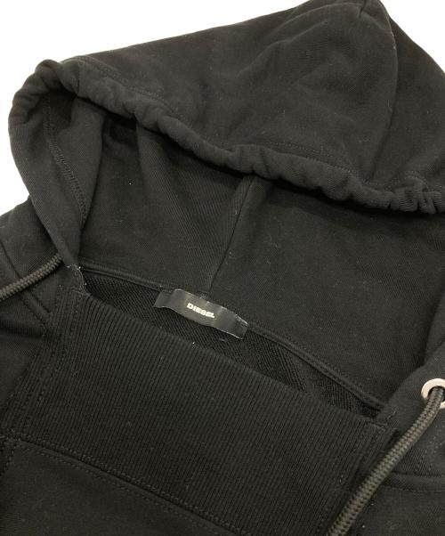 DIESEL（ディーゼル）DIESEL (ディーゼル) プルオーバーパーカー　袖プリントパーカー ブラック サイズ:XSの古着・服飾アイテム