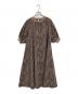 Thousand Mile（サウザンドマイル）の古着「半袖ワンピース　ラグランワンピース　アニマル柄　ナイロンワンピース」｜ブラウン×ブラック