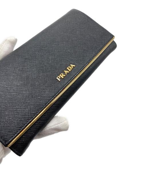 PRADA（プラダ）PRADA (プラダ) サファアーノレザーロングウォレット ブラック サイズ:実寸参照の古着・服飾アイテム