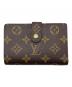 LOUIS VUITTON（ルイ ヴィトン）の古着「がま口財布　ポルトフォイユ・ヴィエノワ　モノグラム　ウォレット　二つ折り財布　コンパクト　フランス製」｜ブラウン