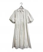 CLANEクラネ）の古着「CLANE WAIST DESIGN VOLUME ONEPIECE クラネ ウエストデザイン ボリューム ワンピース  ロングワンピース」｜ホワイト