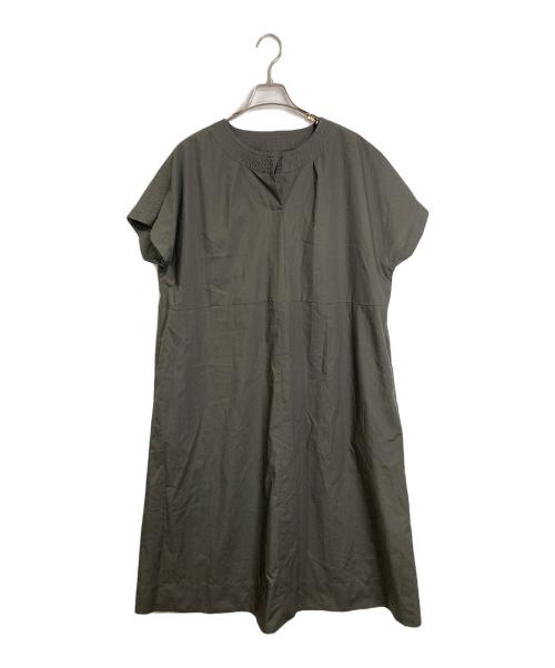 23区（ニジュウサンク）23区 (ニジュウサンク) タイプライター サック風 ワンピース　フレンチスリーブワンピース ブラウン サイズ:44の古着・服飾アイテム