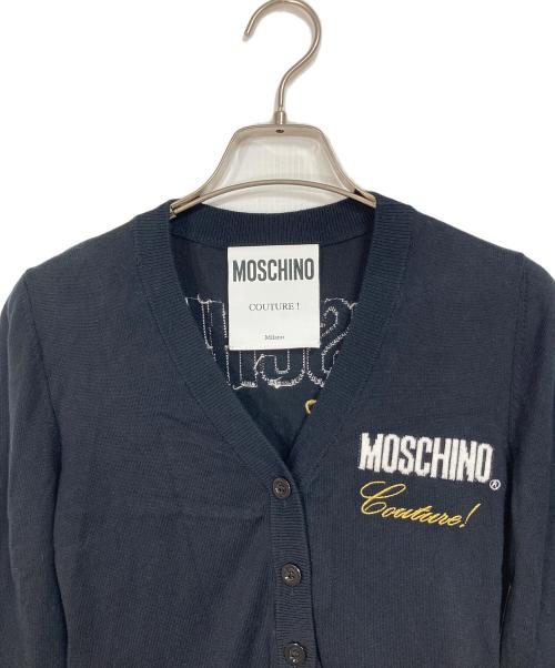 MOSCHINO（モスキーノ）MOSCHINO (モスキーノ) ミニ丈ニットワンピース　コットンワンピース ブラック サイズ:実寸参照の古着・服飾アイテム