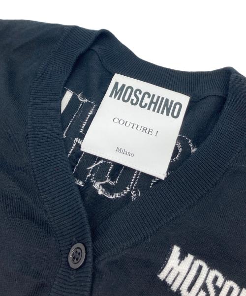 MOSCHINO（モスキーノ）MOSCHINO (モスキーノ) ミニ丈ニットワンピース　コットンワンピース ブラック サイズ:実寸参照の古着・服飾アイテム