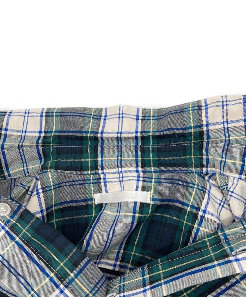 DISCOVERED（ディスカバード）DISCOVERED (ディスカバード) ドッキングチェックシャツ　ロングシャツ　日本製 グリーン サイズ:1（実寸参照）の古着・服飾アイテム
