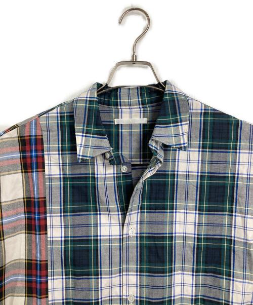 DISCOVERED（ディスカバード）DISCOVERED (ディスカバード) ドッキングチェックシャツ　ロングシャツ　日本製 グリーン サイズ:1（実寸参照）の古着・服飾アイテム