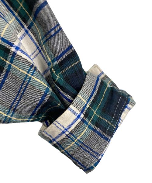 DISCOVERED（ディスカバード）DISCOVERED (ディスカバード) ドッキングチェックシャツ　ロングシャツ　日本製 グリーン サイズ:1（実寸参照）の古着・服飾アイテム