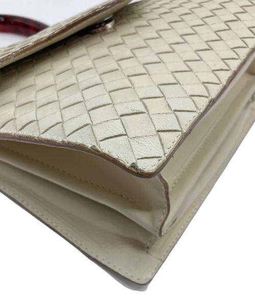 BOTTEGA VENETA（ボッテガベネタ）BOTTEGA VENETA (ボッテガベネタ) イントレチャートハンドバッグ　ミニバッグ　セレモニー　イタリア製 ベージュ サイズ:実寸参照の古着・服飾アイテム