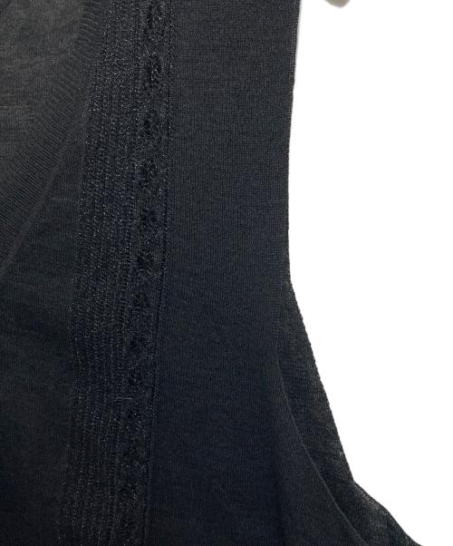 Gabardine K.T（ギャバシンケーティー）Gabardine K.T (ギャバシンケーティー) ハイグレードラミー シアー×ラメレースベスト　日本製 ブラック サイズ:15の古着・服飾アイテム