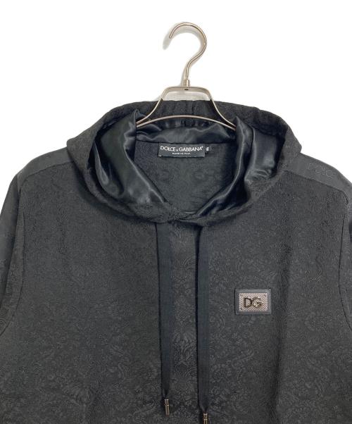 DOLCE & GABBANA（ドルチェ＆ガッバーナ）DOLCE & GABBANA (ドルチェ＆ガッバーナ) Jacquared Hooded Sweatshirt　デザインパーカー ブラック サイズ:46の古着・服飾アイテム