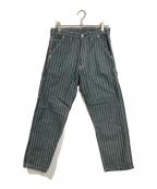 KOJIMA GENESコジマジーンズ）の古着「ヒッコリーペインターパンツ　ジーンズ　日本製」｜インディゴ