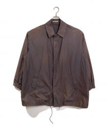 AURALEE（オーラリー）の古着「CHAMBRAY BIG SOUTIEN COAT　シャンブレービッグステンカラーコート　アウター　ライトアウター　日本製　」｜ブラウン