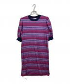 Yves Saint Laurentイヴサンローラン）の古着「総柄ニットワンピース　ロングワンピース」｜パープル