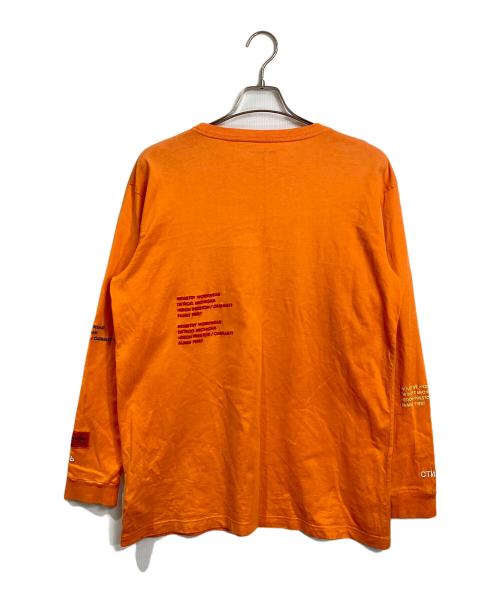 CarHartt（カーハート）CarHartt (カーハート) HERON PRESTON (ヘロンプレストン) プリントカットソー　ロングカットソー　コットン オレンジ サイズ:Sの古着・服飾アイテム