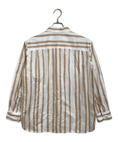A.P.C.（アーペーセー）A.P.C. (アーペーセー) CHEMISE SELA SHIRT　シュミーズセラシャツ　長袖シャツ　ストライプ ホワイト×ベージュ サイズ:36の古着・服飾アイテム