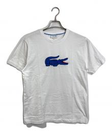 LACOSTE（ラコステ）の古着「半袖デカロゴ刺繍Tシャツ　半袖カットソー　Tシャツ　Tee」｜ホワイト