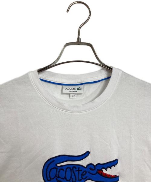 LACOSTE（ラコステ）LACOSTE (ラコステ) 半袖デカロゴ刺繍Tシャツ　半袖カットソー　Tシャツ　Tee ホワイト サイズ: Lの古着・服飾アイテム