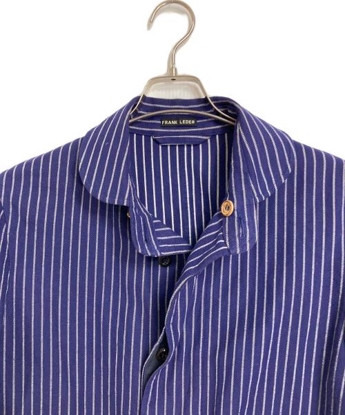 FRANK LEDER（フランクリーダー）FRANK LEDER  (フランクリーダー) 丸襟ストライプワークジャケット　アウター　ライトアウター　ドイツ製 ブルー サイズ:02の古着・服飾アイテム