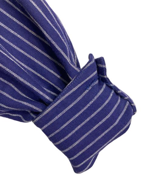 FRANK LEDER（フランクリーダー）FRANK LEDER  (フランクリーダー) 丸襟ストライプワークジャケット　アウター　ライトアウター　ドイツ製 ブルー サイズ:02の古着・服飾アイテム