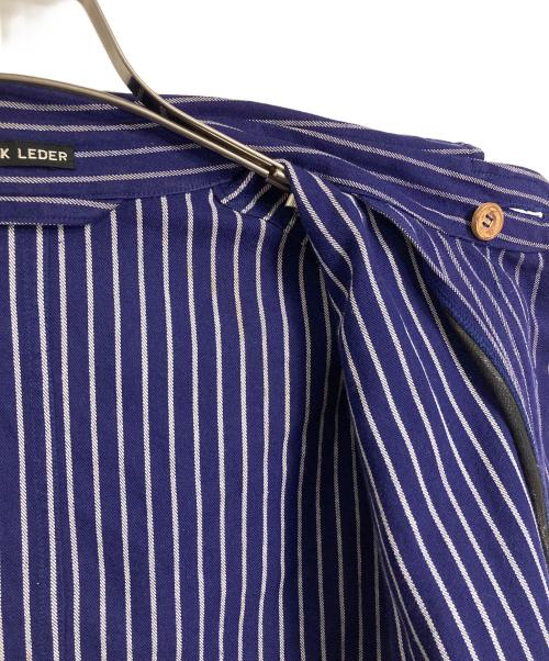 FRANK LEDER（フランクリーダー）FRANK LEDER  (フランクリーダー) 丸襟ストライプワークジャケット　アウター　ライトアウター　ドイツ製 ブルー サイズ:02の古着・服飾アイテム