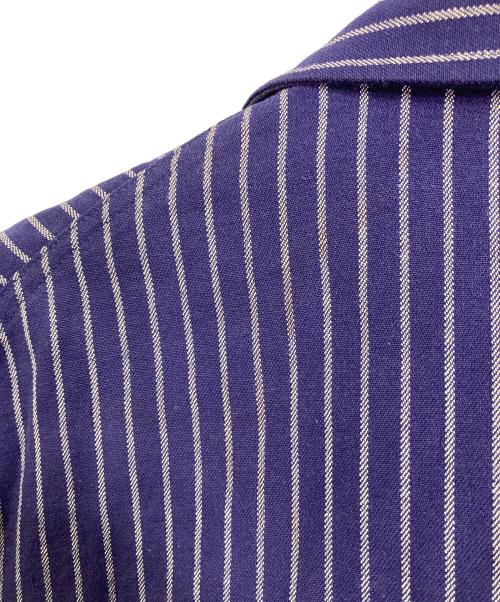 FRANK LEDER（フランクリーダー）FRANK LEDER  (フランクリーダー) 丸襟ストライプワークジャケット　アウター　ライトアウター　ドイツ製 ブルー サイズ:02の古着・服飾アイテム