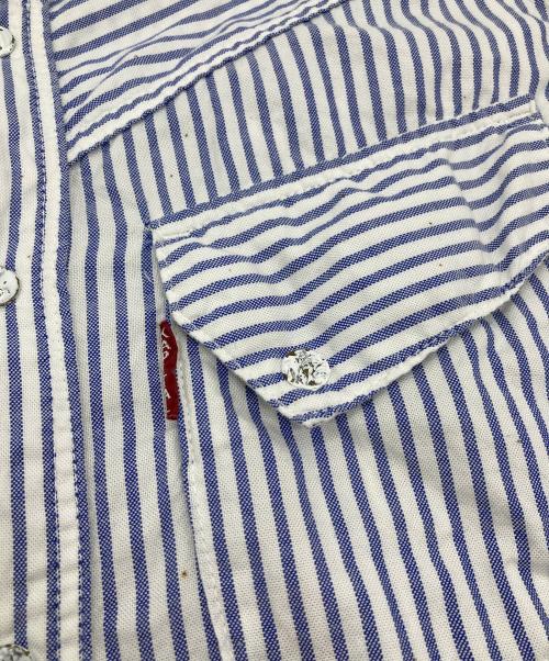 KAPITAL（キャピタル）KAPITAL (キャピタル) ストライプウエスタンシャツ　コットンシャツ ホワイト×ブルー サイズ:2の古着・服飾アイテム
