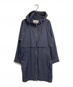 HERNOヘルノ）の古着「ナイロンフードコート　ロングコート　アウター　ライトアウター　イタリア製　ダブルジップ」｜ネイビー
