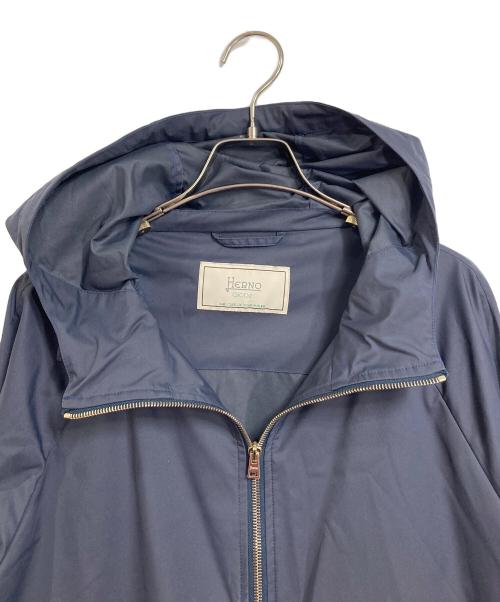 HERNO（ヘルノ）HERNO (ヘルノ) ナイロンフードコート　ロングコート　アウター　ライトアウター　イタリア製　ダブルジップ ネイビー サイズ:38（実寸参照）の古着・服飾アイテム