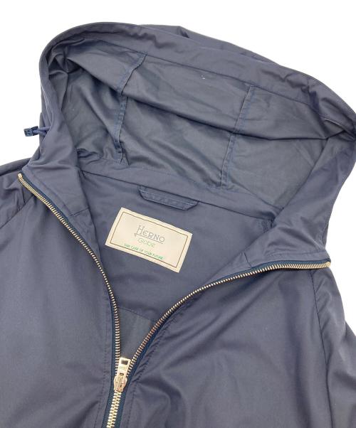 HERNO（ヘルノ）HERNO (ヘルノ) ナイロンフードコート　ロングコート　アウター　ライトアウター　イタリア製　ダブルジップ ネイビー サイズ:38（実寸参照）の古着・服飾アイテム