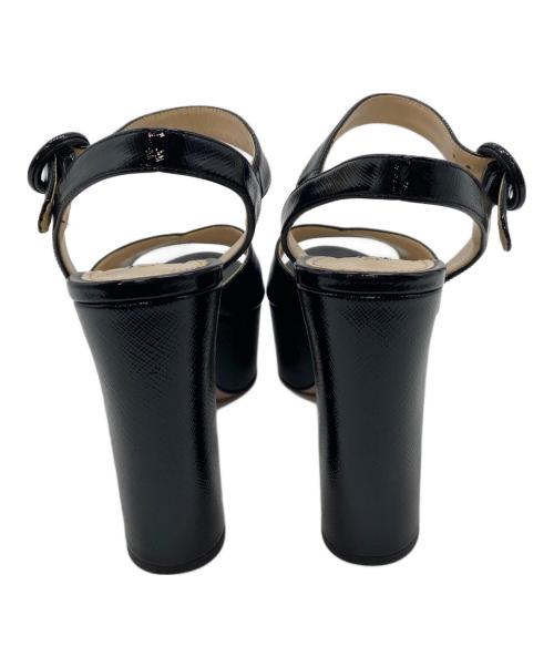 PRADA（プラダ）PRADA (プラダ) プラットフォームサンダル　ヒールサンダル　厚底サンダル　イタリア製 ブラック サイズ:36の古着・服飾アイテム