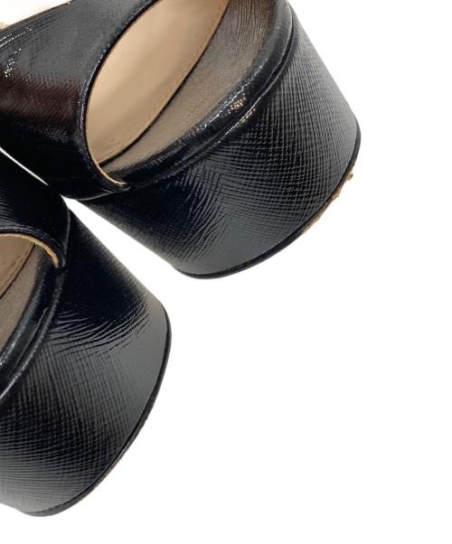PRADA（プラダ）PRADA (プラダ) プラットフォームサンダル　ヒールサンダル　厚底サンダル　イタリア製 ブラック サイズ:36の古着・服飾アイテム