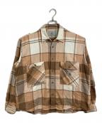 Carhartt WIP×Invincibleカーハート ワーク イン プログレス×インヴィンシブル）の古着「LS WORK SHIRT MAX 長袖シャツ　チェックシャツ」｜ベージュ