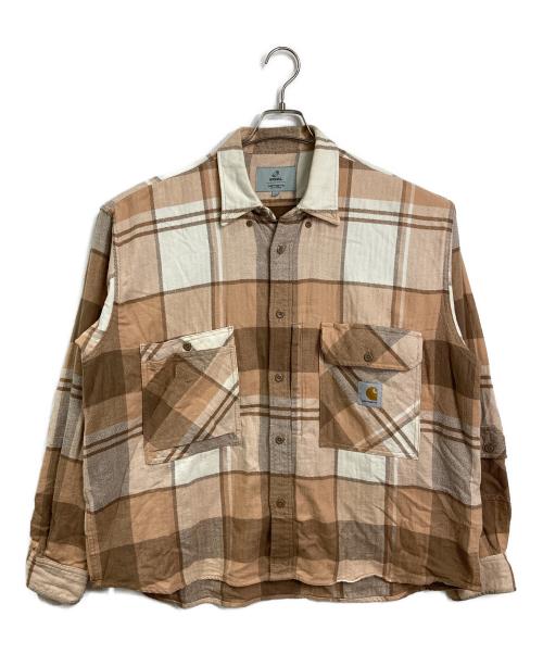 Carhartt WIP（カーハート ワーク イン プログレス）Carhartt WIP (カーハート ワーク イン プログレス) Invincible (インヴィンシブル) LS WORK SHIRT MAX 長袖シャツ　チェックシャツ ベージュ サイズ:Lの古着・服飾アイテム