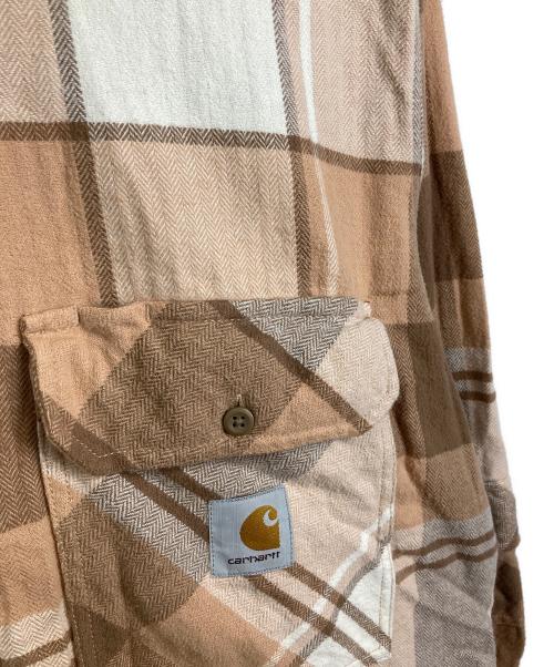 Carhartt WIP（カーハート ワーク イン プログレス）Carhartt WIP (カーハート ワーク イン プログレス) Invincible (インヴィンシブル) LS WORK SHIRT MAX 長袖シャツ　チェックシャツ ベージュ サイズ:Lの古着・服飾アイテム