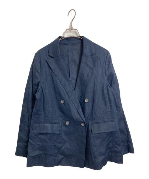 SLOBE IENA（スローブ イエナ）SLOBE IENA (スローブ イエナ) 25SS フレンチリネンジャケット　アウター　ライトアウター インディゴ サイズ:実寸参照の古着・服飾アイテム