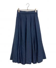 MADISON BLUE（マディソンブルー）の古着「タックサーキュラーロングスカート　日本製」｜ネイビー