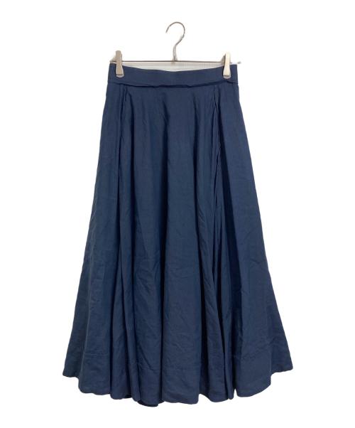 MADISON BLUE（マディソンブルー）MADISON BLUE (マディソンブルー) タックサーキュラーロングスカート　日本製 ネイビー サイズ:02の古着・服飾アイテム