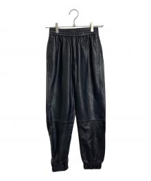 ALL SAINTS（オールセインツ）の古着「JEN CUFF JOGGER レザーパンツ　ラムレザー　羊革」｜ブラック
