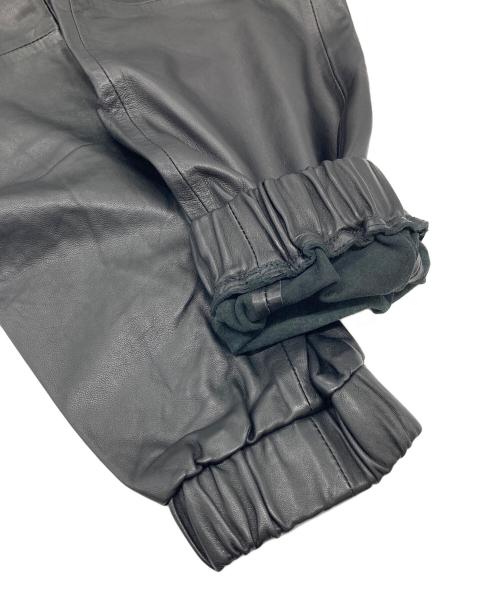 ALL SAINTS（オールセインツ）ALL SAINTS (オールセインツ) JEN CUFF JOGGER レザーパンツ　ラムレザー　羊革 ブラック サイズ:実寸参照 未使用品の古着・服飾アイテム
