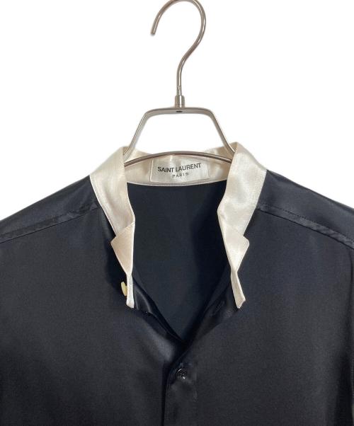 Saint Laurent Paris（サンローランパリ）Saint Laurent Paris (サンローランパリ) シルクシャツ　長袖シャツ　イタリア製　セレモニー ブラック サイズ:36の古着・服飾アイテム