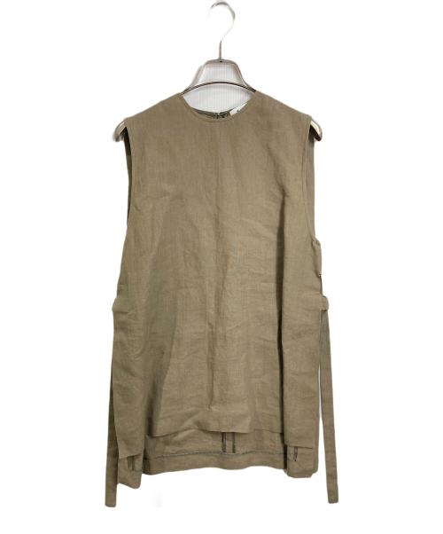 SACRA（サクラ）SACRA (サクラ) SUPERIOR ベルギーリネンTOP 日本製 ベージュ サイズ:38の古着・服飾アイテム