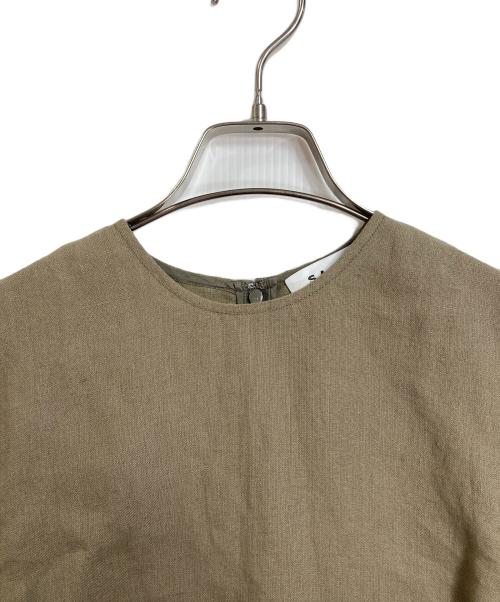 SACRA（サクラ）SACRA (サクラ) SUPERIOR ベルギーリネンTOP 日本製 ベージュ サイズ:38の古着・服飾アイテム