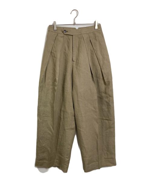 SACRA（サクラ）SACRA (サクラ) リネンワイドパンツ　日本製 ベージュ サイズ:38の古着・服飾アイテム