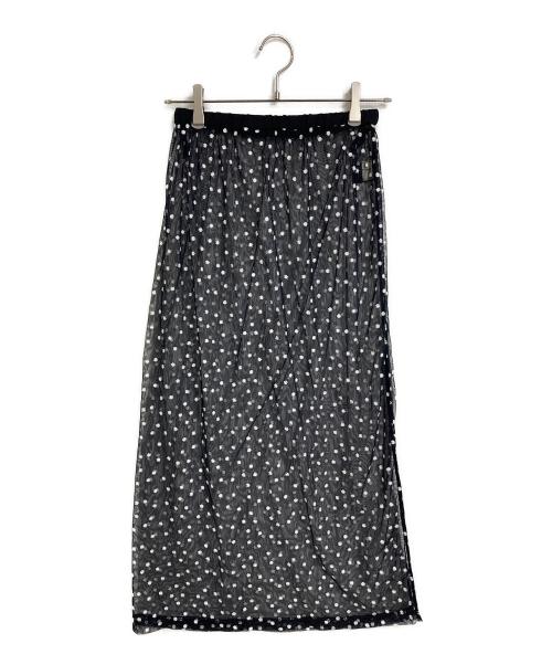 UNITED ARROWS（ユナイテッドアローズ）UNITED ARROWS (ユナイテッドアローズ) チュールフラワー ロングスカート　レイヤード　日本製 ブラック サイズ:実寸参照の古着・服飾アイテム