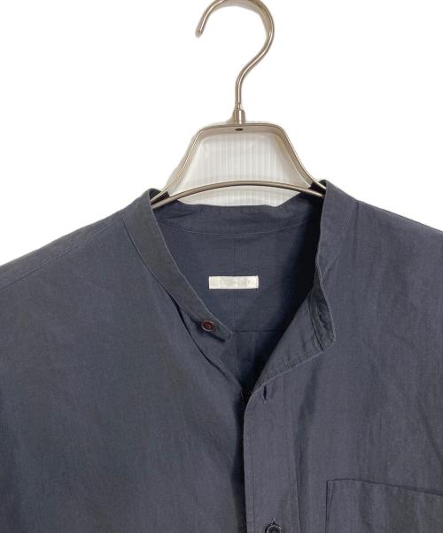 COMOLI（コモリ）COMOLI (コモリ) バンドカラーシャツ　ロングシャツ　長袖シャツ　日本製 ネイビー サイズ:1（実寸参照）の古着・服飾アイテム