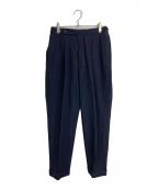 KAPTAIN SUNSHINEキャプテンサンシャイン）の古着「One-Pleats Trousers タックパンツ　ウールパンツ　モヘア混パンツ」｜ネイビー